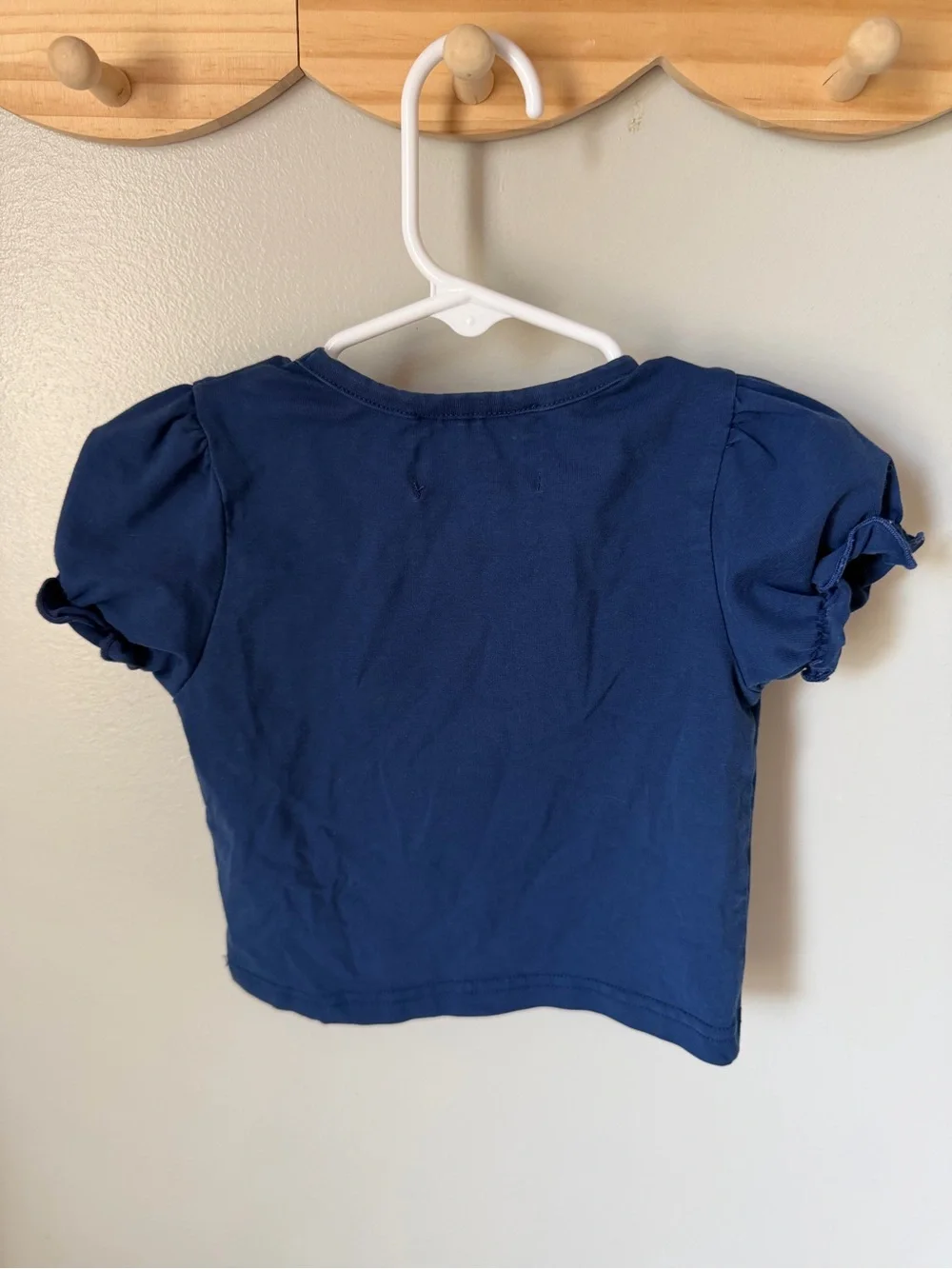 Babeeni Girls 6M 2pc Navy Ruffle Top & Striped USA Shorts Set Elastic